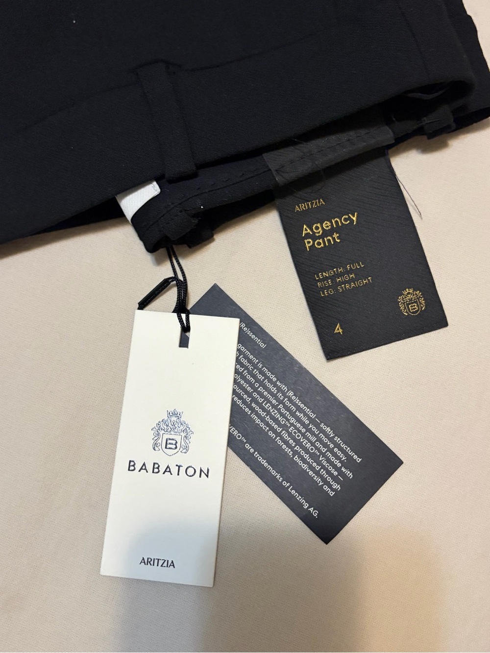 Babaton Black Agency Pant - Straight Leg